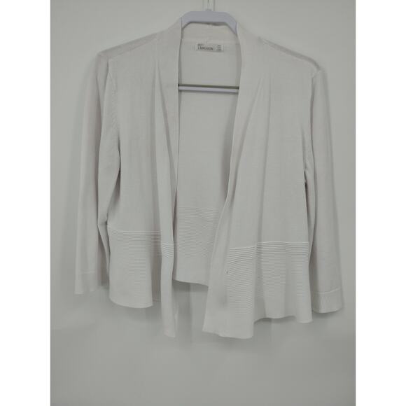 89th + Madison Sweaters - 89th + Madison White Rib Open Front Cardigan Women's M